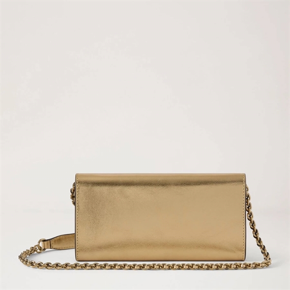 Mulberry Lily Chain Wallet Metallic Leather Somerset Gold